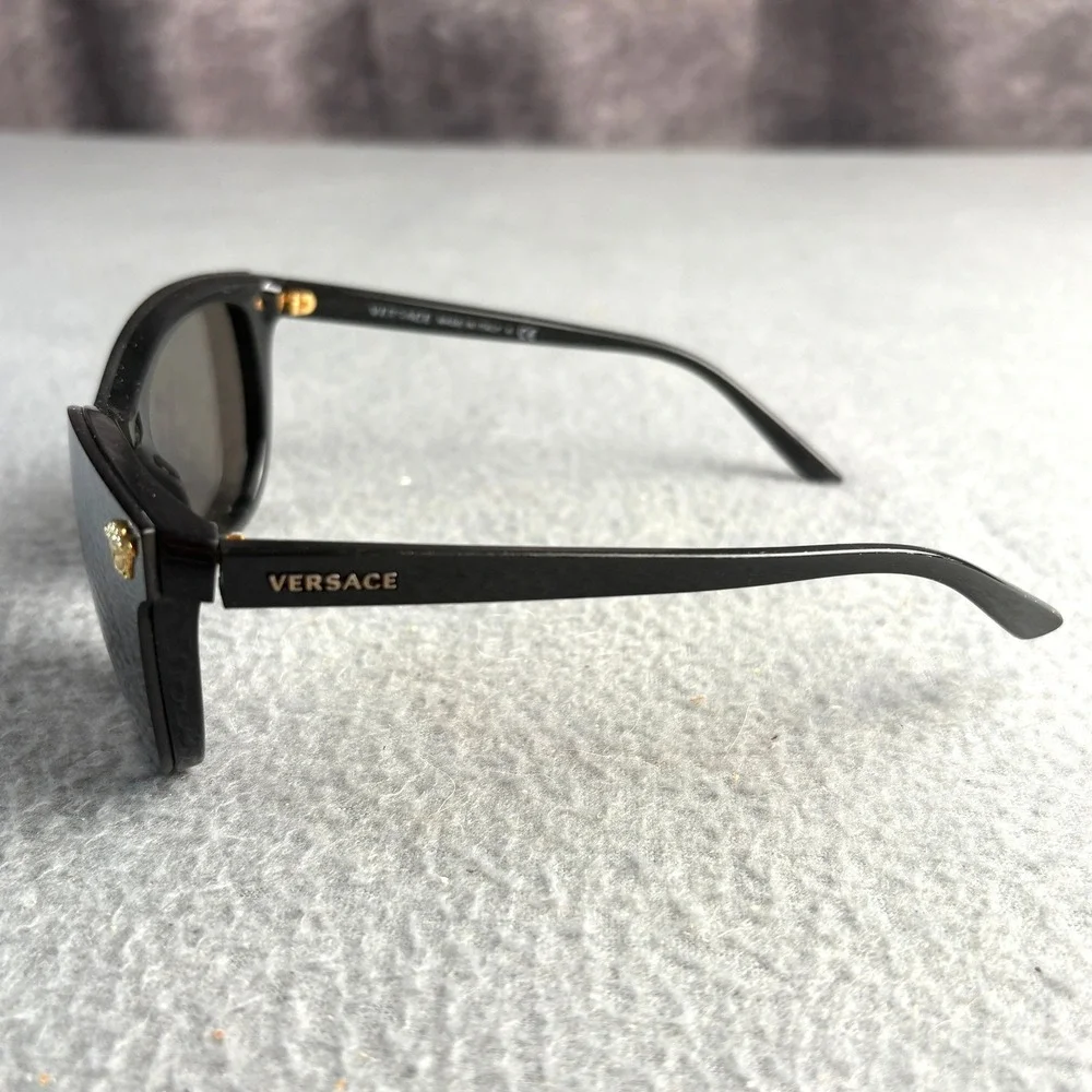 Versace MOD 4266 GB1/6G Black Cat Eye Sunglasses Gold Medusa Head Italy